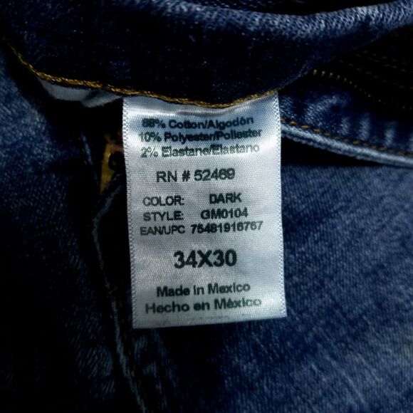 George Jeans Mens 34x30 Blue Boot Cut Dark Wash American Denim - Picture 11 of 12